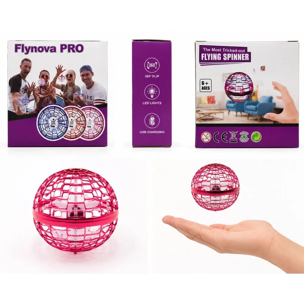 2 Pack Mixed Flying Drone Toy Lot – Flynova Pro Spinner Balls & UFO Hover Drones